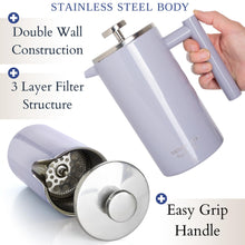 Load image into Gallery viewer, Mixpresso Stainless Steel French Press Coffee Maker 27 Oz 800 ml, Double Wall Insulated French Press Stainless Steel &amp; Tea Brewer Easy Clean &amp; Easy Press Strong Quality Metal Coffee Press.