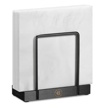 Load image into Gallery viewer, Napkin Holder for Table - Modern Black Napkin Dispenser, Bamboo and Iron Design, Non-Slip, Suitable for Kitchen, Dining, Farmhouse, Cocktail, Picnic, Bar, Outdoor Use - Holds Paper Napkins, Mail, Bill