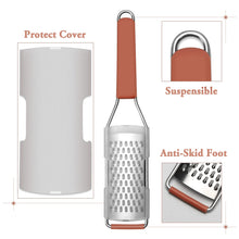 Load image into Gallery viewer, Lemon Zester Grater Three-piece Suit - Heavy Duty Kitchen Tool for Parmesan Cheese, Ginger, Garlic, Nutmeg, Chocolate, Vegetables，Fruits，Stainless Steel Grater Dishwasher Safe Black