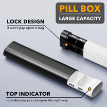 Load image into Gallery viewer, SpaceAid 2 Pack Pill Organizer Box 7 Day, Weekly Travel Pill Case Holder, 2 Times a Day AM PM Daily Pocket Pharmacy Dispenser Container for Pills, Vitamins and Medicine (Black, Orange)