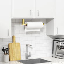Load image into Gallery viewer, Paper Towel Holder Under Cabinet - Stainless Steel Paper Towel Holder Wall Mount, Self-Adhesive or Drilling, Matte Black Towel Rack for Kitchen Organization and Storage, Kitchen Paper Roll Holder