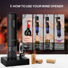 Load image into Gallery viewer, Secura Electric Wine Opener, Automatic Bottle Corkscrew Opener with Foil Cutter, Rechargeable (Champagne Gold)