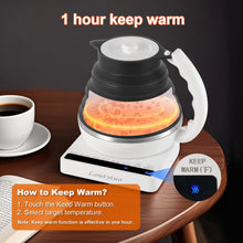 Load image into Gallery viewer, Ultrathin Food Grade Silicone Travel Foldable Electric Kettle Variable Temperature Control with Dual Voltage, Auto Shutoff &amp; Boil Dry Protection &amp; Keep Warm, 555ML 110-220V US Plug (Black)