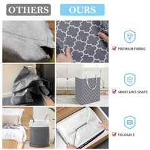 Load image into Gallery viewer, HomeHacks Laundry Baskets 2-Pack, Laundry Hamper with Long Handles, Collapsible Waterproof Clothes Hamper, Durable Tall Laundry Bin, Clothes Hamper for Bedroom, Bathroom, Dorm, Toys, 75L, Grey