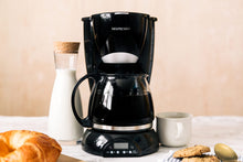 Load image into Gallery viewer, Mixpresso 8-Cup Drip Coffee Maker Programmable, Coffee Pot Machine Including Reusable &amp; Removable Coffee Filter, Black Electric Coffee Maker