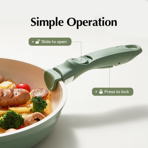 Redchef Removable Handle White - Detachable Handle Cookware Replacement, Universal Cookware Handle, Ideal Replacement for All Cookware