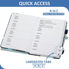 Load image into Gallery viewer, Comkiso Password Book with Individual Alphabetical Tabs Laminated, Large Print Password Keeper Book for Seniors, A5 Hardcover Internet Password Log Book to Record Website Login Details - Bloom