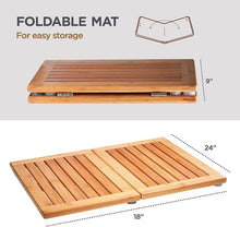 Load image into Gallery viewer, Bamboo Bath Mat - Foldable Wood Shower Mat, Non-Slip Bathroom Mat for Spa, Sauna, Pool, Indoor and Outdoor Use, Easy Storage, 24&quot; x 18&quot;