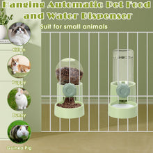 Load image into Gallery viewer, Hanging Automatic Pet Food Water Dispenser, 1L Auto Gravity Pet Feeder and 1L Water Dispenser Set, 34oz Cage Cat Dog Food and Water Dispenser for Kitten Puppy Bunny Guinea Pig (White)