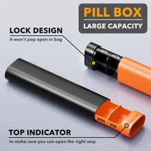 Load image into Gallery viewer, SpaceAid 2 Pack Pill Organizer Box 7 Day, Weekly Travel Pill Case Holder, 2 Times a Day AM PM Daily Pocket Pharmacy Dispenser Container for Pills, Vitamins and Medicine (Black, Orange)