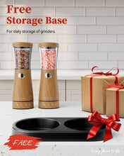 Load image into Gallery viewer, Electric Salt and Pepper Grinder Set with Storage Base, Stainless Steel Rechargeable Salt and Pepper Grinder Set with 4.5 oz Large Capacity, 1.8&quot; Wide Mouth, Adjustable Coarseness, Ideal for Kitchen