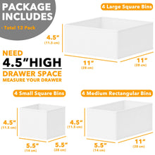 Load image into Gallery viewer, SpaceAid Drawer Organizer Clothes, 12 Pack Dresser Organizer Bins for Nursery, Closet Organization and Storage Dividers for Clothing, Baby Clothes, Underwears, Socks (Black)
