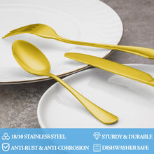 Load image into Gallery viewer, 12 Piece Gold Dessert Set - Stainless Steel Tea Spoons, Durable Small Spoons, Mirror Polished &amp; Dishwasher Safe, 6.7-Inch