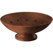 Load image into Gallery viewer, Bambüsi Fruit Bowl - 11&quot; Large Brown Wooden Pedestal Bowl for Kitchen Counter &amp; Dining Table Centerpiece, Premium Bamboo Wood Fruit Basket &amp; Banana Holder for Fresh Produce, Bread &amp; Home Decor