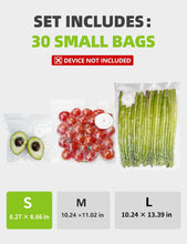 Load image into Gallery viewer, Vacuum Sealer Bags, Reusable Vacuum Zipper Bag, BPA Free Heavy Duty Vacuum Storage Bag for Food, Small Size 15 Bags
