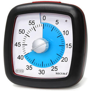 Secura 60-Minute Visual Timer, Silent Study Timer for Kids and Adults, Time Clocks, Time Management Countdown Timer for Teaching (Pink)