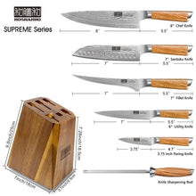 Load image into Gallery viewer, Damascus Kitchen Knife Set 3-Piece, Ultra Sharp 8&quot; Chef Knife, 7&quot; Santoku Knife, 3.75&quot; Paring Knife, Professional VG-10 Damascus Super Steel Chef Knife Set with Ergonomic Handle