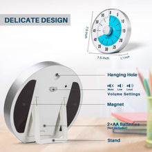 Load image into Gallery viewer, Secura 7.5-Inch Oversize Visual Countdown Timer, 60-Minute Kitchen Timer | Time Management Tool for Kids, Teachers and Adults (Blue)
