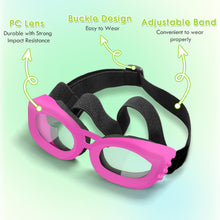 Load image into Gallery viewer, UV Protection Sunglasses for Small Breed Dogs, Windproof Anti-Fog Eye Protection Goggles, Pet Glasses for Puppy With Adjustable Strap (Black)