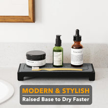 Load image into Gallery viewer, SpaceAid DryingNeat Instant Dry Sink Caddy Organizers, Kitchen Sponge Soap Holder Dispenser, Countertop Fast Drying Counter Tray Rack (Bamboo, Gray)