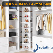 Load image into Gallery viewer, SpaceAid 7 Tier Rotating Shoe Rack Tower, Spinning Shoe Display Lazy Susan, Revolving 360 Shoe Rack Storage Round Carousel, Vertical Handbag Rotate Shoes Closet Organization (7-Tier White)