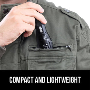 Powerful LED Tactical Flashlight, 750 FT High Lumens 5 Adjustable Modes, Water Resistant, Ultra Bright Zoom Flashlights, Small Mini Flash Light, Camping, Night Dog Walking, Turquoise