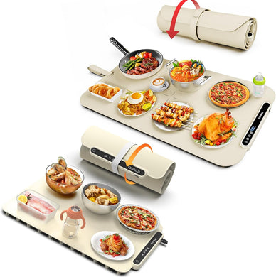 BW450 Beige Food Warming Mat Bundle with BW701 Beige Electric Warming Tray