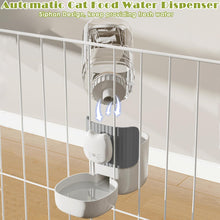 Load image into Gallery viewer, 34oz Hanging Automatic Cat Food and Water Dispenser, 1L Auto Gravity Pet Feeder Set, Cage Cat Dog Feeder for Kitten Puppy Bunny Guinea Pig (Milk Coffee)