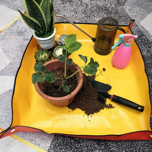 Foldable Plant Repotting Mat - Waterproof Indoor/Outdoor Gardening Mat - 26.8" x 26.8" (Green)