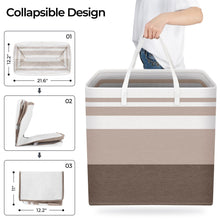 Load image into Gallery viewer, HomeHacks 2 Pack Large Laundry Baskets, Waterproof, Freestanding Laundry Hampers, Collapsible Clothes Hamper with Reinforced Handles in Laundry Room, College Dorm, Bathroom, Bedroom (Grey, 75Lx2)