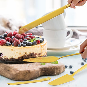 4 Pcs Gold Cake Cutting Set, Premium Cake Cutter & Pie Server Set for Wedding, Thickened Stainless Steel Cake Knife and Server with Rounded Edges, Pie Server Spatula Birthday Christmas Gift