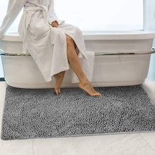 Load image into Gallery viewer, Secura Bathroom Rugs, 47 x 28 Inches, Extra Soft &amp; Thick, Absorbent Water Bath Mat, Machine Washable Non-Slip Bath Mats for Bathroom, Shower, and Tub, Home Decor Accessories (Gray)