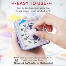 Load image into Gallery viewer, Secura 60-Minute Visual Timer, Classroom Timer, Countdown Timer for Kids and Adults, Time Management Tool for Teaching (Blue &amp; Blue)