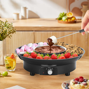 MINI Melting Fondue Set, 10oz Electric Chocolate Melting Pot with 6PCS Forks, Cute Chocolate Fondue Fountain, Warmer Machine for Milk Chocolate, Cheese, Butter, Candy (Coffee)