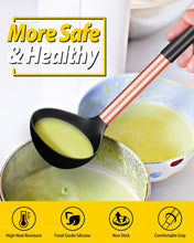 Load image into Gallery viewer, Pack of 2 Ladle Spoon,Silicone Large Spoon for Soup,Non Stick Kitchen Utensils with High Heat Resistant,BPA Free Perfect Kitchen Tools for Cooking, Stirring,Serving Soups (GREY-BLUE)