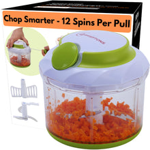 Load image into Gallery viewer, Brieftons QuickPull Manual Food Chopper: Large 4-Cup Powerful Hand Pull Chopper/Mincer/Mixer Blender to Chop Onion, Garlic, Vegetables, Fruits, Herbs for Salsa, Salad, Pesto, Puree, Indian Cooking