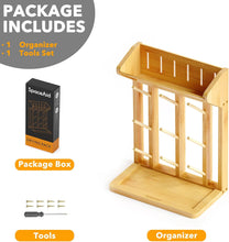 Load image into Gallery viewer, SpaceAid Bamboo Baby Bottle Drying Rack, Space Saving Kitchen Bottles Holder Organizer for Baby Bottle Rack Dryer Storage Accessories (Natural, 9 Bottles)