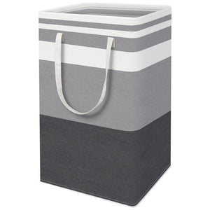 HomeHacks 3-Pack Large Laundry Basket, Waterproof, Freestanding Laundry Hamper, Collapsible Tall Clothes Hamper with Extended Handles for Clothes Toys in the Dorm and Family-(Gradient Grey, 88L)