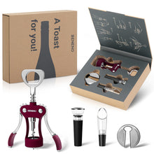 Load image into Gallery viewer, Beneno Wine Opener, Zinc Alloy Premium Wing Corkscrew with Multifunctional Bottles Opener, Sharp Wine Corkscrew with Ergonomic Non-Slip Wing Handle, Upgrade