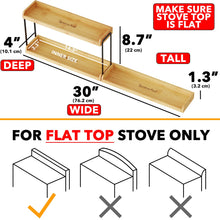 Load image into Gallery viewer, SpaceAid 30&quot; Wide Kitchen Shelf Organizer for Stove, Magnetic Bamboo Spices Shelf for Home Stove Kitchen Storage Organization (Fit for Flat Top Only)