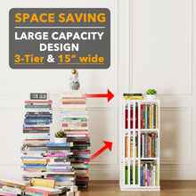 Load image into Gallery viewer, SpaceAid 6 Tier Rotating Bookshelf Tower, Bamboo Spinning Book Shelf, Revolving 360 Bookcase Storage Swivel Round Carousel, Vertical Rotate Turning Spiral Corner Organizer (6-Tier Walnut)