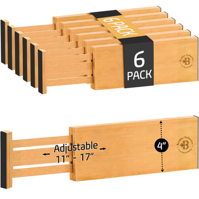 6 Pack Drawer Dividers 6 Inch High, 11”-17