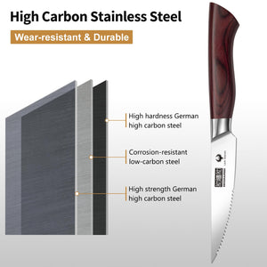 Fillet Knife 7 Inch, Professional High Carbon Stainless Steel Boning Knife for Meat, Ultra Sharp Japanese Fish Fillet Knives with Ergonomic Wood Handle