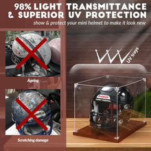 Load image into Gallery viewer, JupDec Basketball &amp; Full Size Helmet Display Case, Large Clear Acrylic Shadow Box with UV Protection Wooden Showcase,Idea Gift for Sports Fans