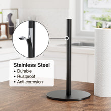 Load image into Gallery viewer, Silver Paper Towel Holder Free-Standing, Premium Stainless Steel Paper Rolls Organizer, Classic Fashion Kitchen Roll Dispenser
