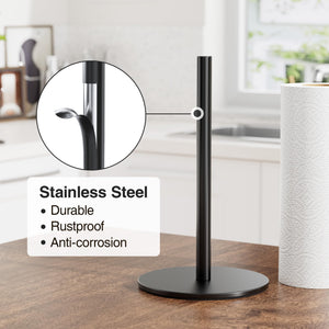 Silver Paper Towel Holder Free-Standing, Premium Stainless Steel Paper Rolls Organizer, Classic Fashion Kitchen Roll Dispenser
