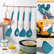 Load image into Gallery viewer, Silicone Cooking Utensil Set, Umite Chef 43 PCS Heat Resistant Kitchen Utensil Gadgets Set-Stainless Steel Handle- Kitchen Spatula Tools for Nonstick Cookware, Pots and Pans Accessories (Khaki)