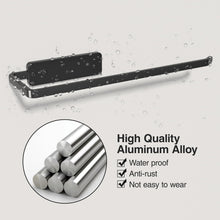 Load image into Gallery viewer, Paper Towel Holder Under Cabinet - Wall Mounted Paper Towel Holder No Drilling, Adhesive Under Cabinet Roll Holder, Black Kitchen Towel Holder, 31 x 8 x 3.5 cm, Aluminum, Black