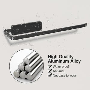 Paper Towel Holder Under Cabinet - Wall Mounted Paper Towel Holder No Drilling, Adhesive Under Cabinet Roll Holder, Black Kitchen Towel Holder, 31 x 8 x 3.5 cm, Aluminum, Black