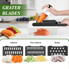 Load image into Gallery viewer, HomeHacks Vegetable Chopper Vegetable Cutter, 12 in 1 Multi-Functional Kitchen Gadget Set - Dicer, Slicer, Cutter, Julience, Cheese Grater, Egg Separator, Hand Guard - Veggie Chopper Lid with Handle